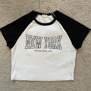 Garage Black and White "New York" Crop Top